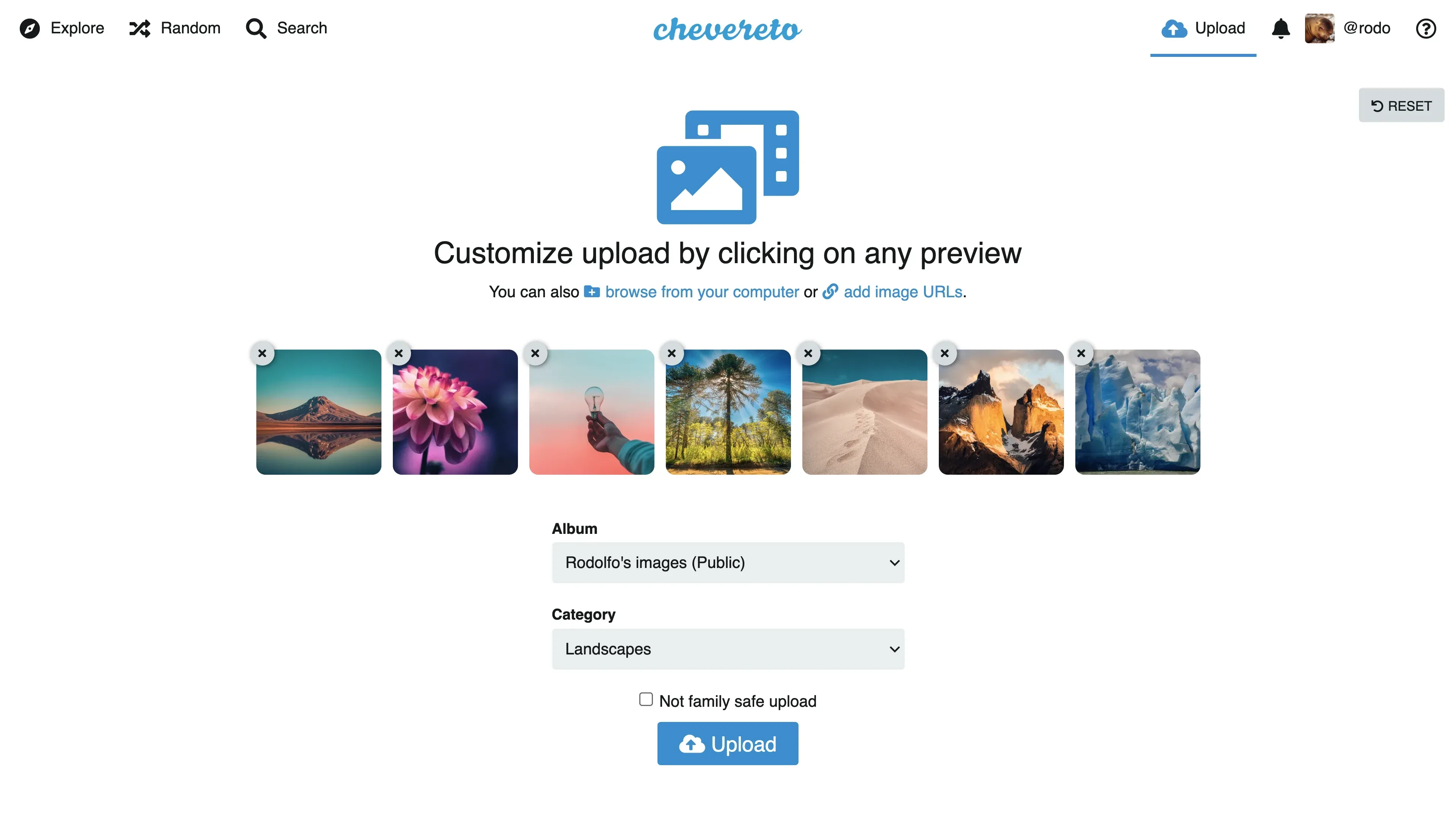 chevereto 项目官方界面截图