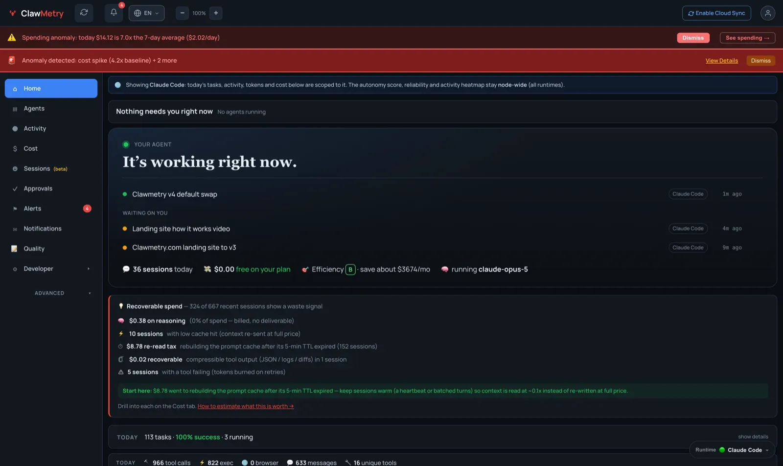 clawmetry 项目官方界面截图