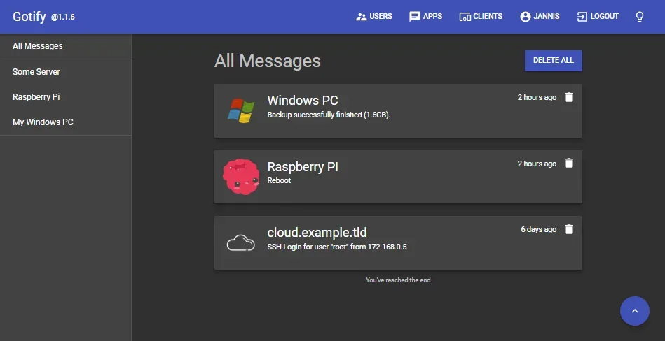 server 项目官方界面截图